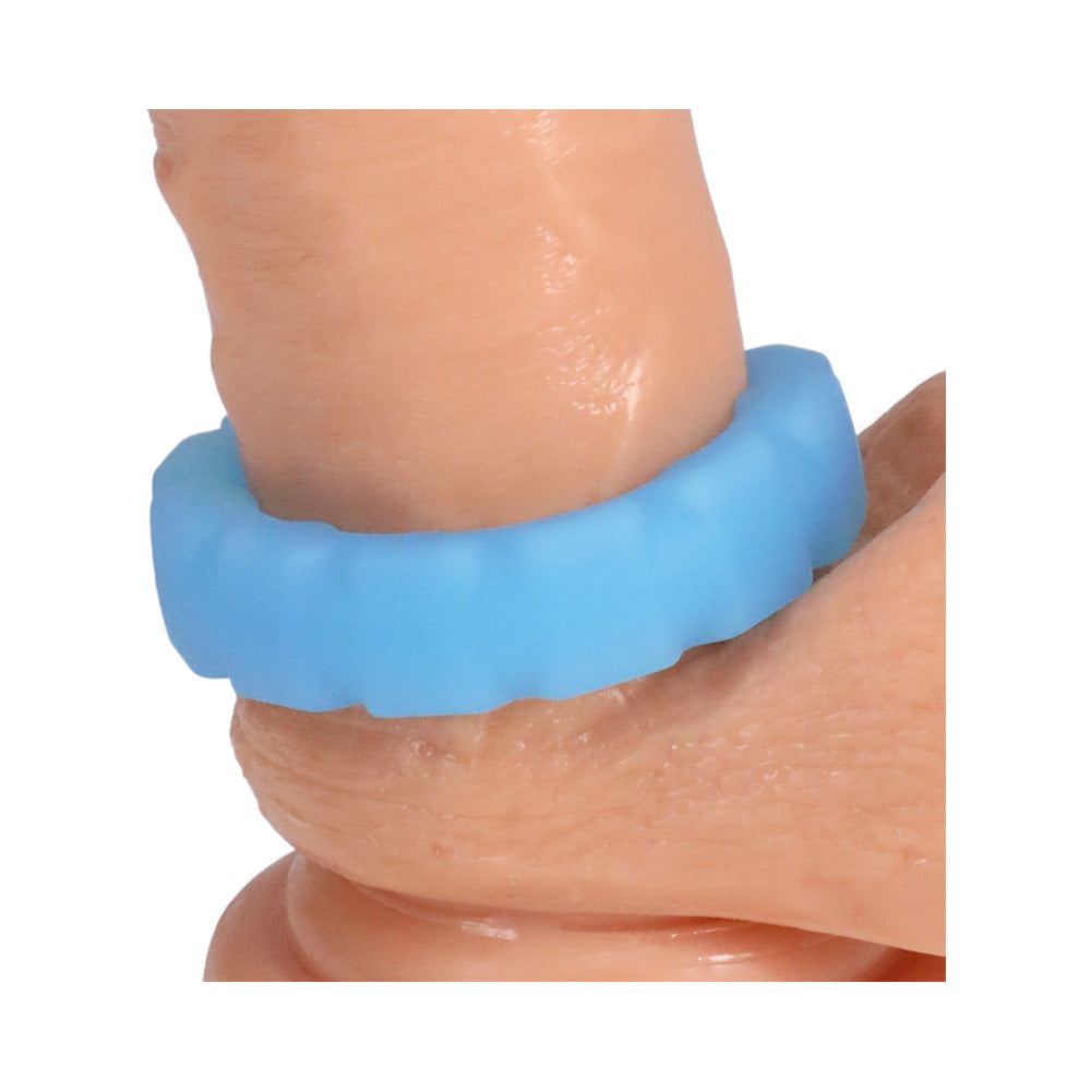 ROCK SOLID SILA-FLEX GLOW-IN-THE-DARK THE TIRE C-RING BLUE