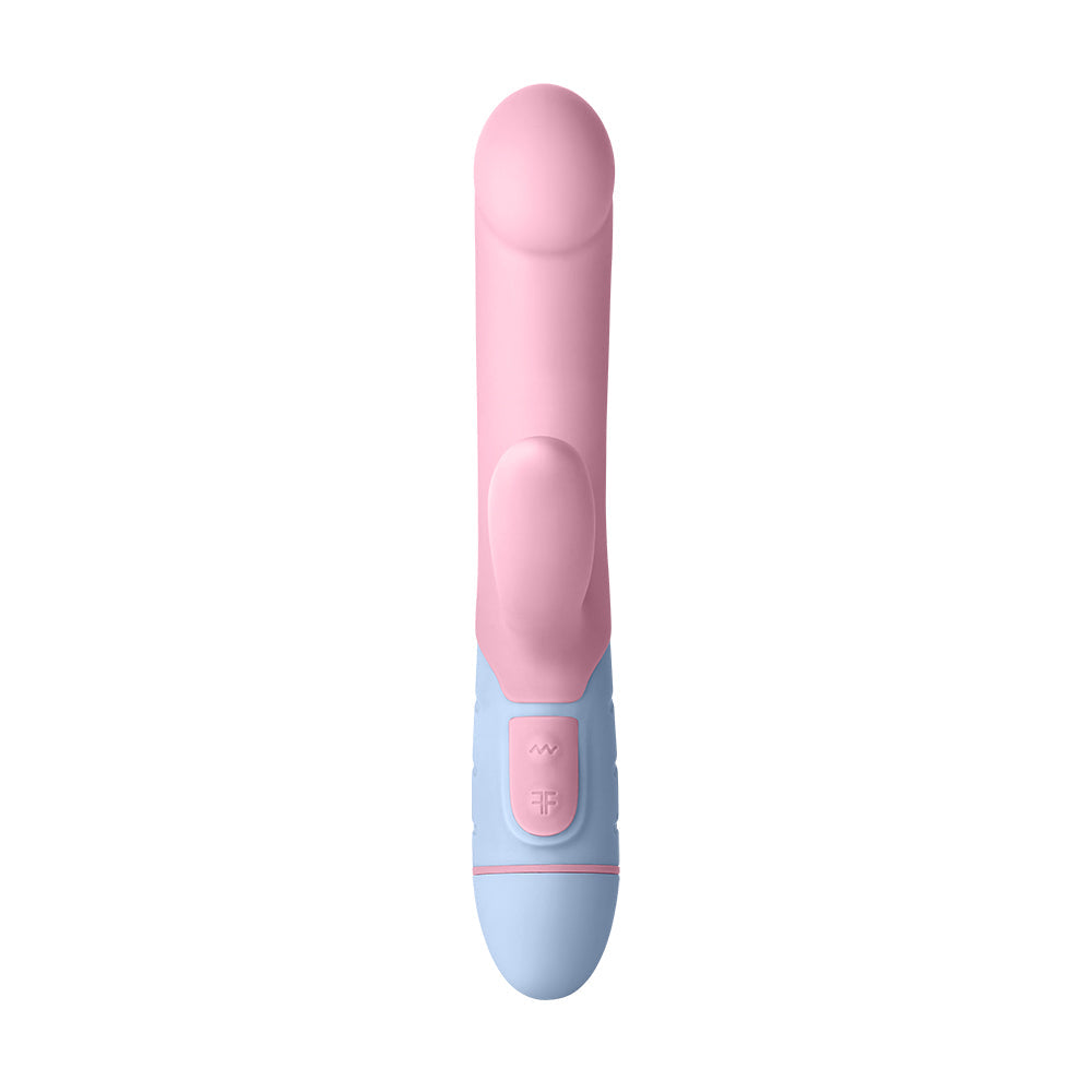 FEMMEFUNN FFIX RABBIT WATERPROOF SILICONE DUAL STIMULATION G-SPOT VIBRATOR LIGHT PINK