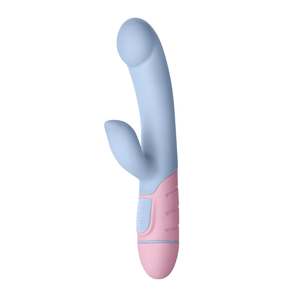 FFIX - FEMMEFUNN FFIX RABBIT WATERPROOF SILICONE DUAL STIMULATION G-SPOT VIBRATOR LIGHT BLUE