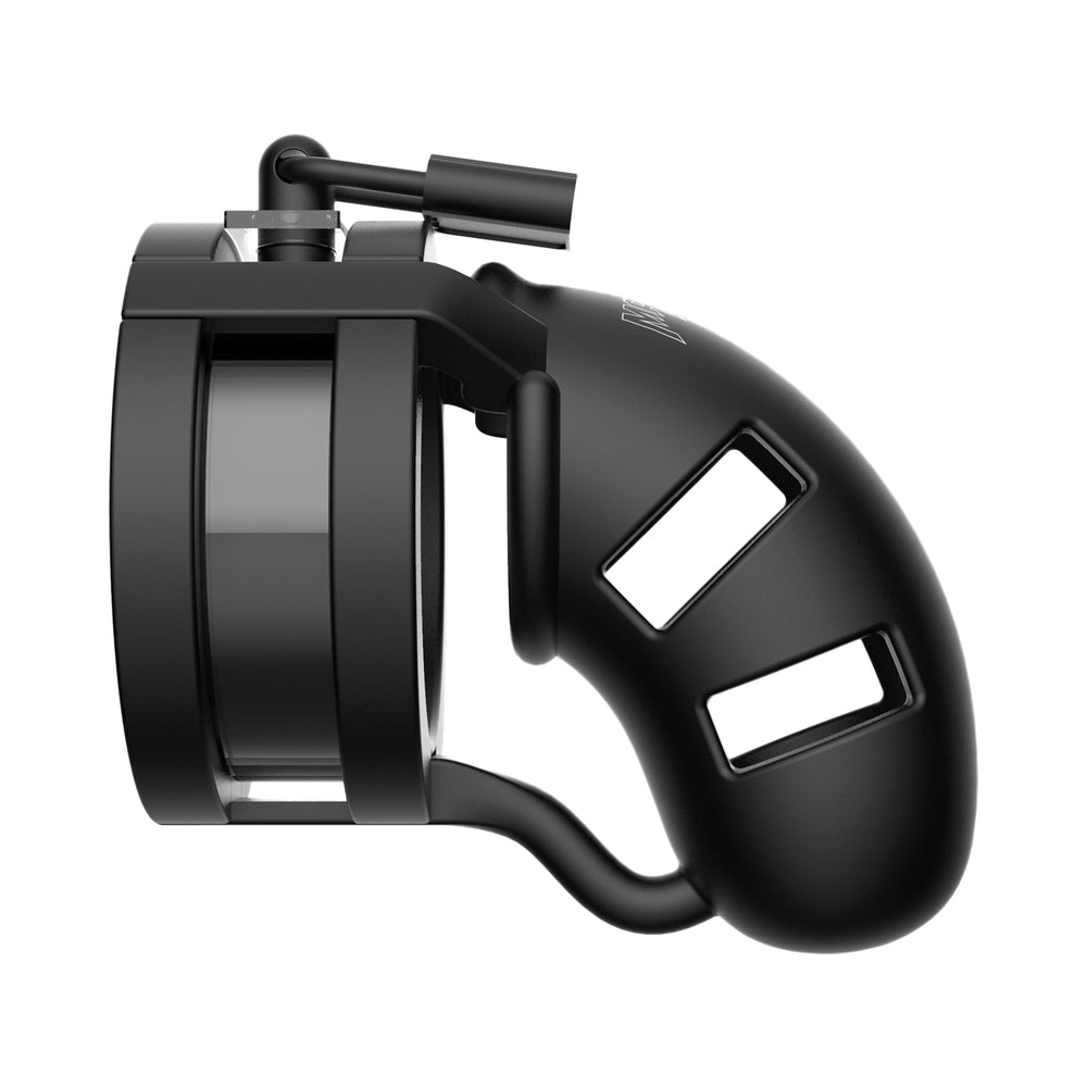 SHOTS MANCAGE MODEL 18 ADJUSTABLE 3.5 IN. SILICONE BALLSPLITTER COCK CAGE BLACK