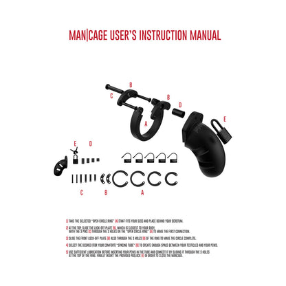 SHOTS - MANCAGE MODEL 20 ADJUSTABLE 3.5 IN. SILICONE CHASTITY COCK CAGE BLACK