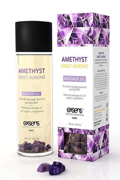 EXSENS - RELAXING OIL WITH ORGANIC INGREDIENTES AND STONES AMETHYST SWEET ALMOND 100 ML.