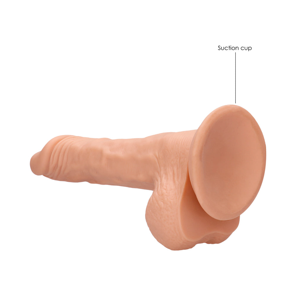SHOTS - REALROCK DILDO REALISTA DE 8 PULGADAS CON TESTÍCULOS Y VENTOSA BEIGE