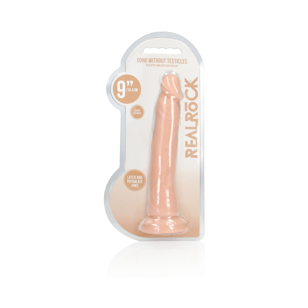 SHOTS - REALROCK REALISTIC 9 IN. DILDO WITH SUCTION CUP BEIGE