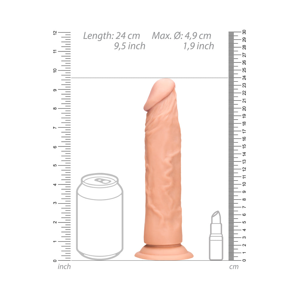 SHOTS - REALROCK REALISTIC 9 IN. DILDO WITH SUCTION CUP BEIGE