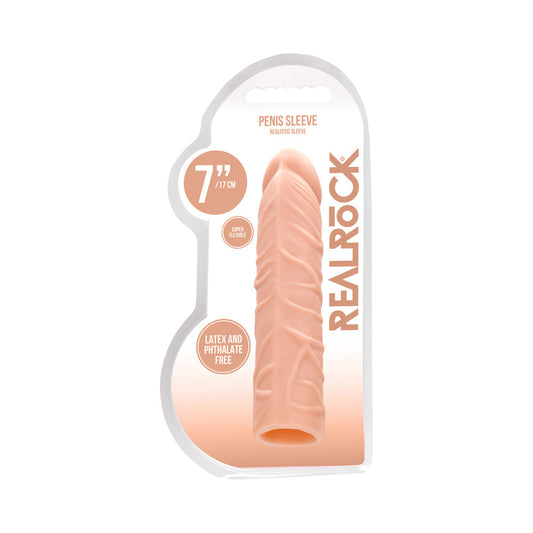 SHOTS - REALROCK REALISTIC VEINY 7 IN. PENIS SLEEVE EXTENDER