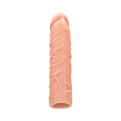 REALROCK REALISTIC VEINY 7 IN. PENIS SLEEVE EXTENDER BEIGE