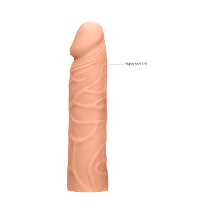 REALROCK REALISTIC VEINY 7 IN. PENIS SLEEVE EXTENDER BEIGE