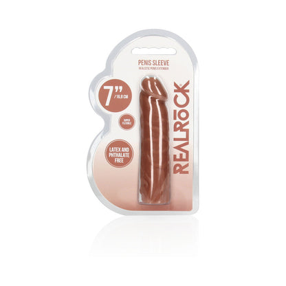 REALROCK REALISTIC VEINY 7 IN. PENIS SLEEVE EXTENDER TAN
