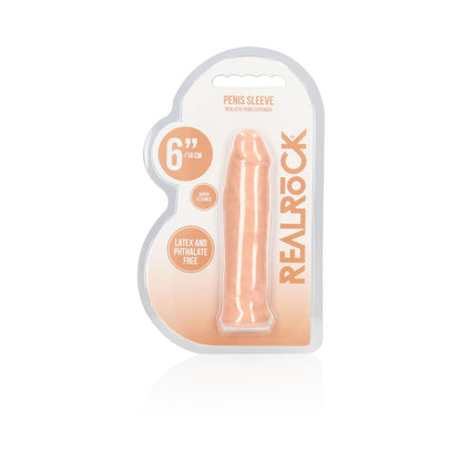 REALROCK REALISTIC 6 IN. PENIS SLEEVE EXTENDER BEIGE