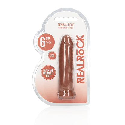 REALROCK REALISTIC 6 IN. PENIS SLEEVE EXTENDER TAN