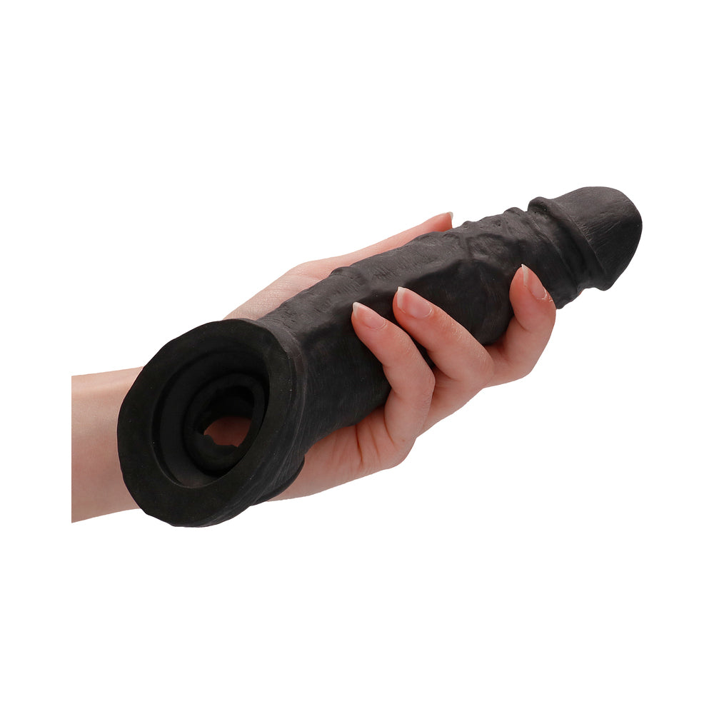REALROCK REALISTIC 9 IN. PENIS SLEEVE EXTENDER SLING BLACK