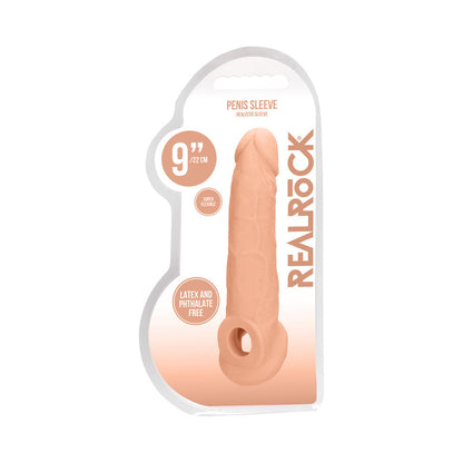 SHOTS - REALROCK FUNDA EXTENSORA REALISTA DE PENE DE 9 PULGADAS CON ANILLO