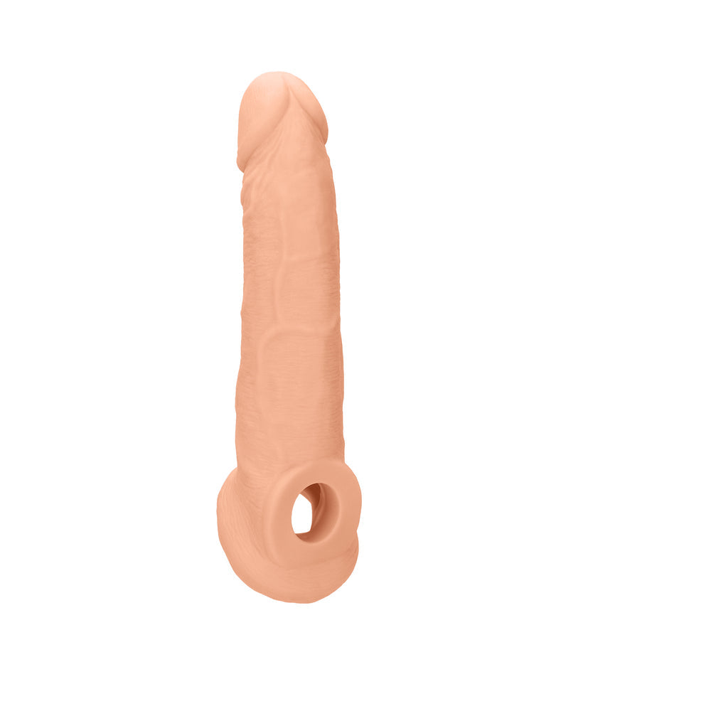 SHOTS - REALROCK FUNDA EXTENSORA REALISTA DE PENE DE 9 PULGADAS CON ANILLO