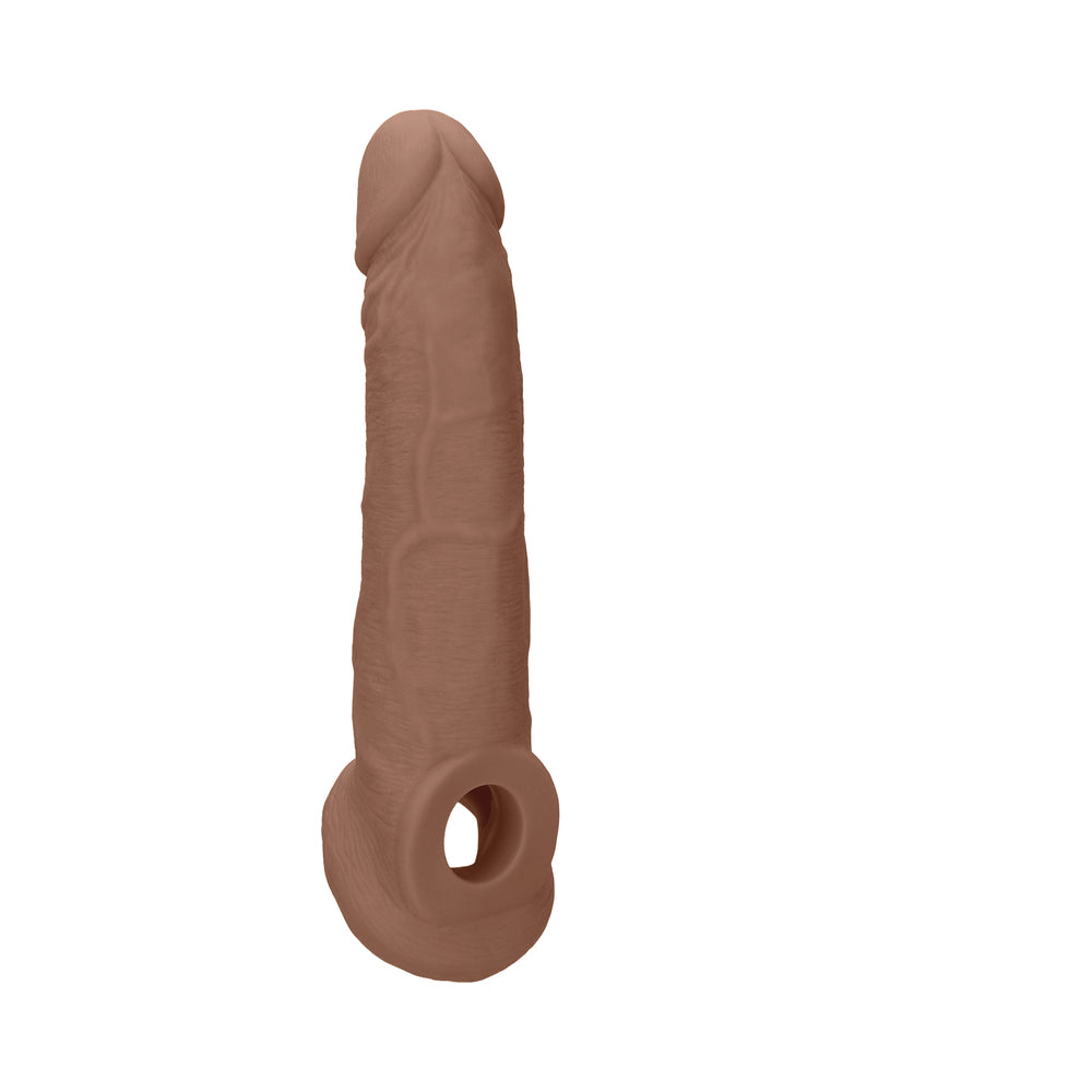 SHOTS - REALROCK FUNDA EXTENSORA REALISTA DE PENE DE 9 PULGADAS CON ANILLO