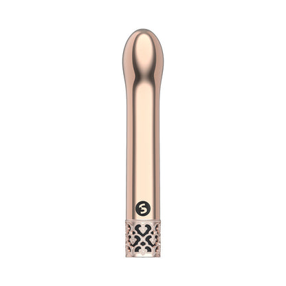 ROYAL GEMS JEWEL RECHARGEABLE CURVED ABS BULLET VIBRATOR ROSE GOLD