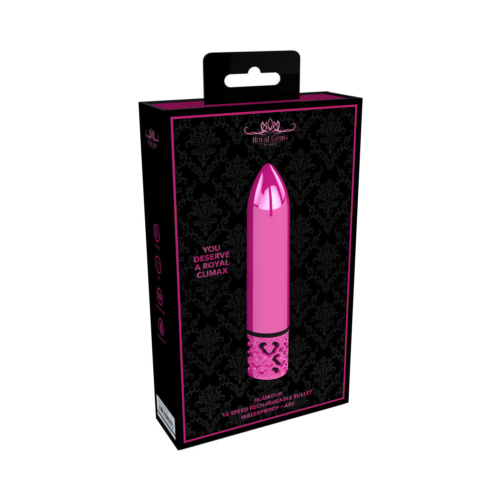 ROYAL GEMS GLAMOUR RECHARGEABLE ABS BULLET VIBRATOR PINK