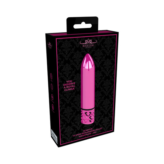 ROYAL GEMS GLAMOUR RECHARGEABLE ABS BULLET VIBRATOR PINK