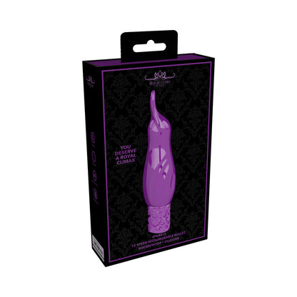 SHOTS - ROYAL GEMS SPARKLE RECHARGEABLE FLICKING SILICONE BULLET VIBRATOR PURPLE