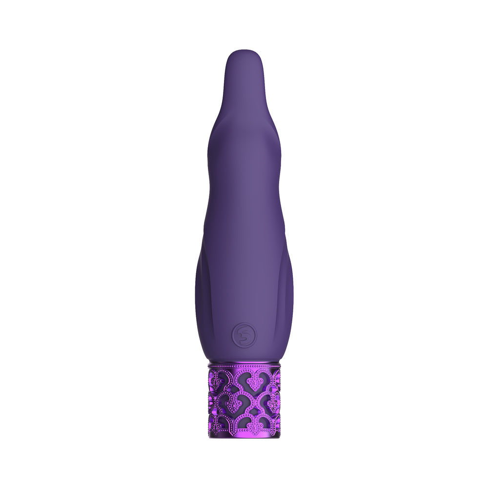 SHOTS - ROYAL GEMS SPARKLE RECHARGEABLE FLICKING SILICONE BULLET VIBRATOR PURPLE
