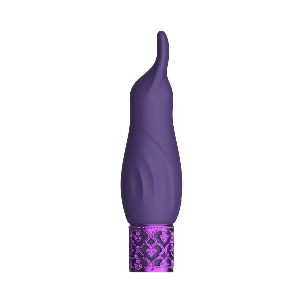SHOTS - ROYAL GEMS SPARKLE RECHARGEABLE FLICKING SILICONE BULLET VIBRATOR PURPLE