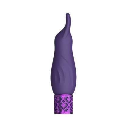 ROYAL GEMS SPARKLE RECHARGEABLE FLICKING SILICONE BULLET VIBRATOR PURPLE