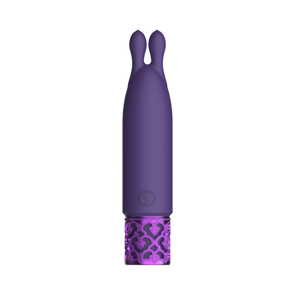 ROYAL GEMS TWINKLE RECHARGEABLE SILICONE BULLET VIBRATOR WITH EARS PURPLE