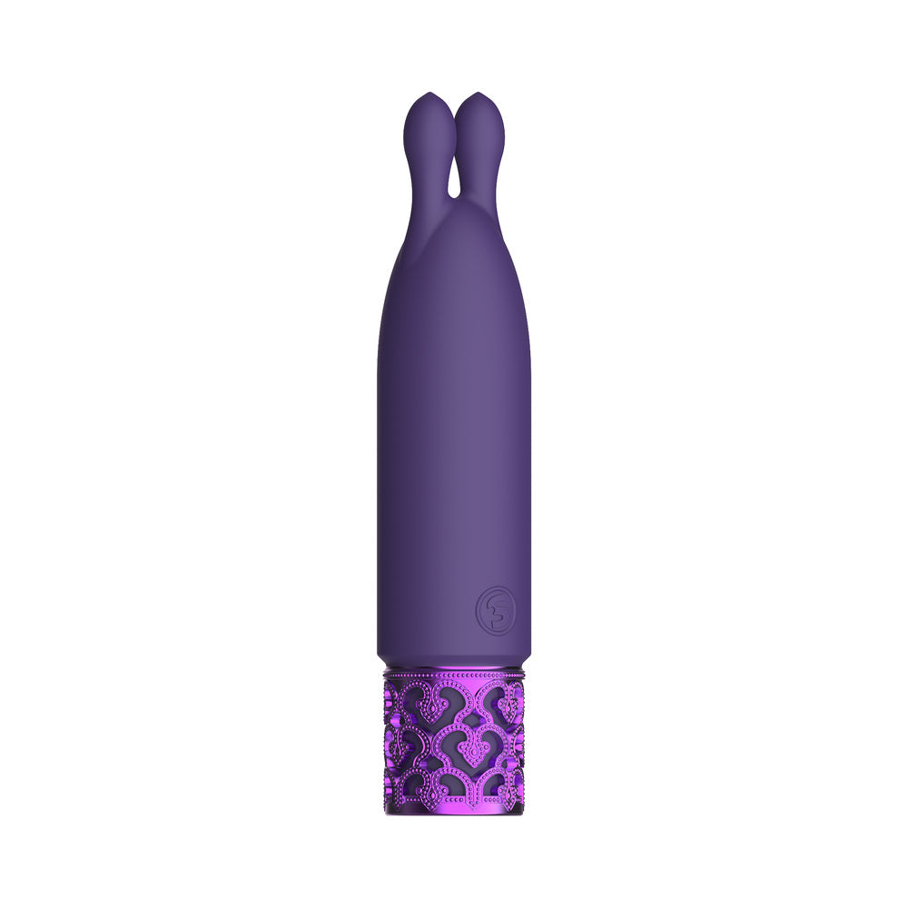 ROYAL GEMS TWINKLE RECHARGEABLE SILICONE BULLET VIBRATOR WITH EARS PURPLE