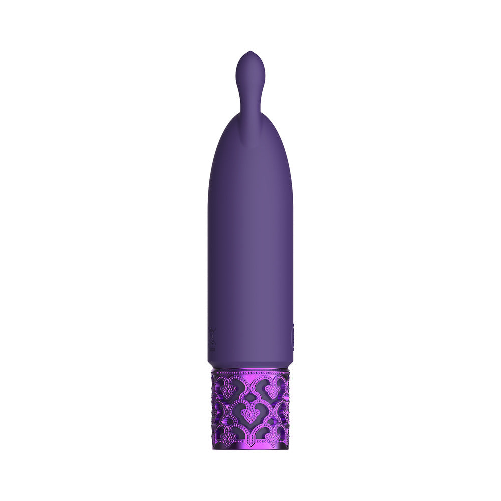ROYAL GEMS TWINKLE RECHARGEABLE SILICONE BULLET VIBRATOR WITH EARS PURPLE