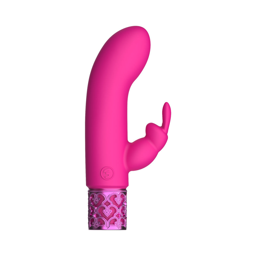 SHOTS - ROYAL GEMS DAZZLING RECHARGEABLE SILICONE MINIATURE RABBIT VIBRATOR PINK