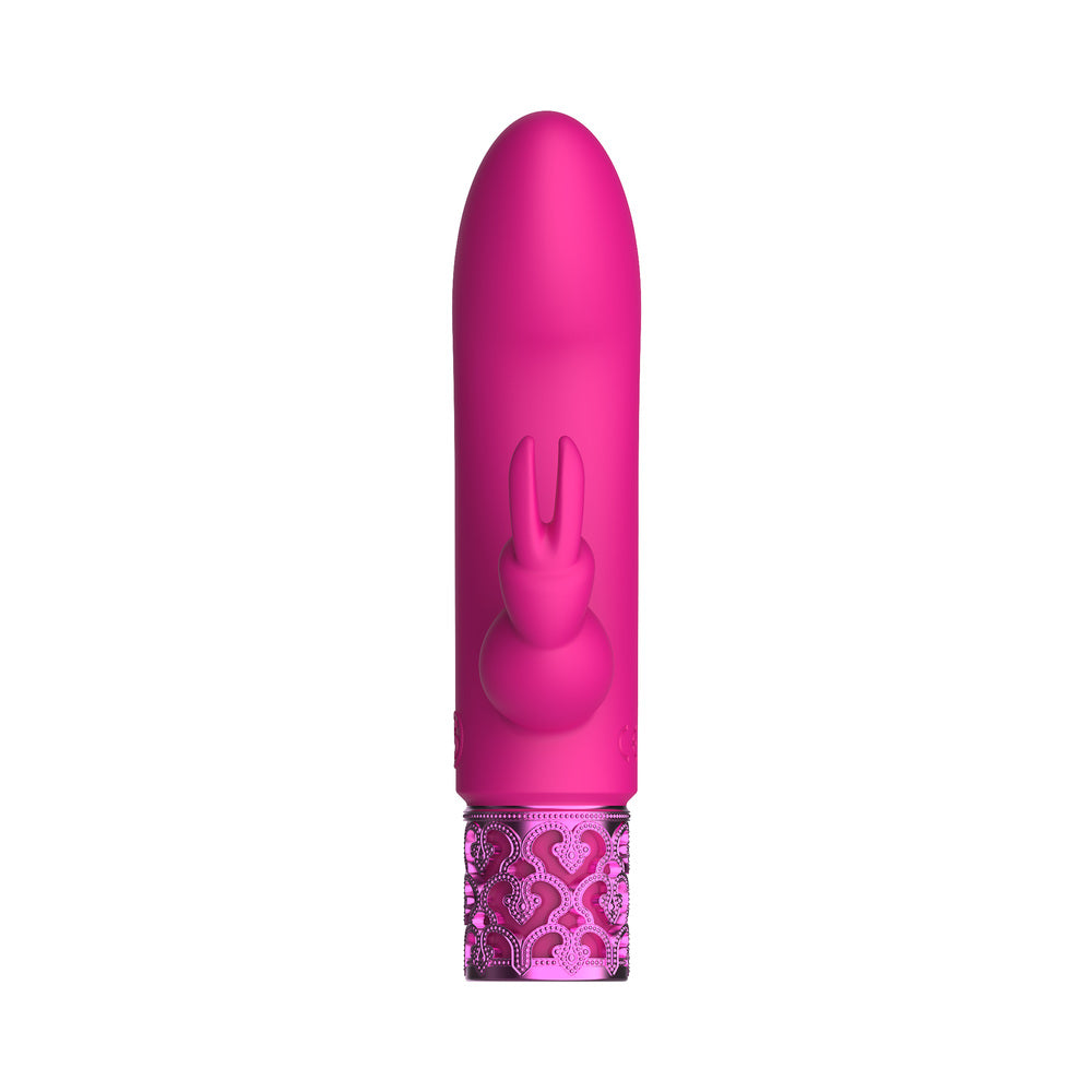ROYAL GEMS DAZZLING RECHARGEABLE SILICONE MINIATURE RABBIT VIBRATOR PINK