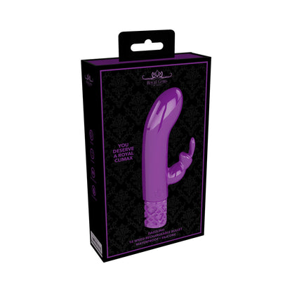 ROYAL GEMS DAZZLING RECHARGEABLE SILICONE MINIATURE RABBIT VIBRATOR PURPLE