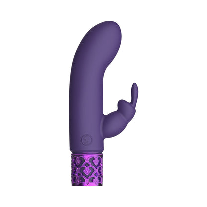 ROYAL GEMS DAZZLING RECHARGEABLE SILICONE MINIATURE RABBIT VIBRATOR PURPLE