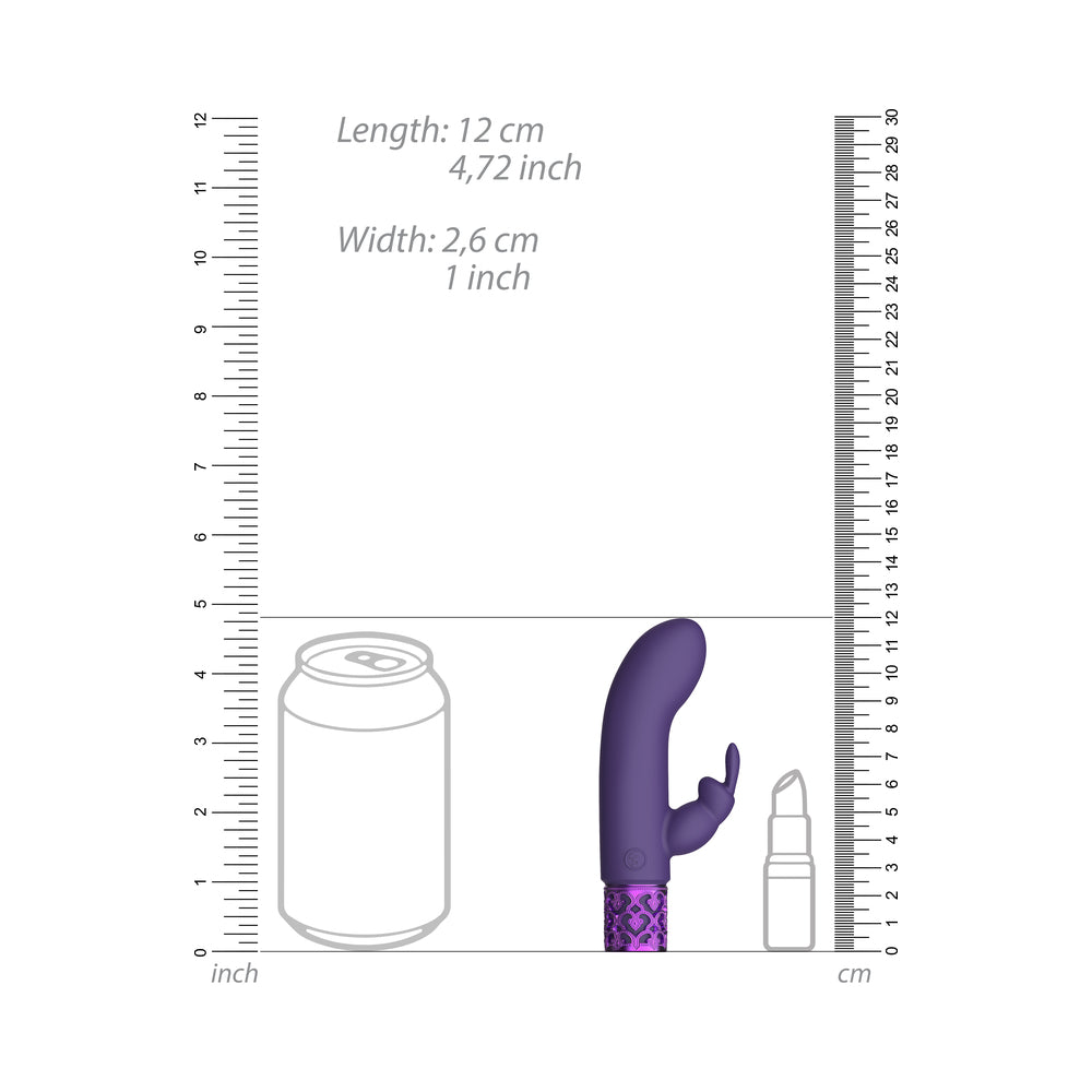 ROYAL GEMS DAZZLING RECHARGEABLE SILICONE MINIATURE RABBIT VIBRATOR PURPLE