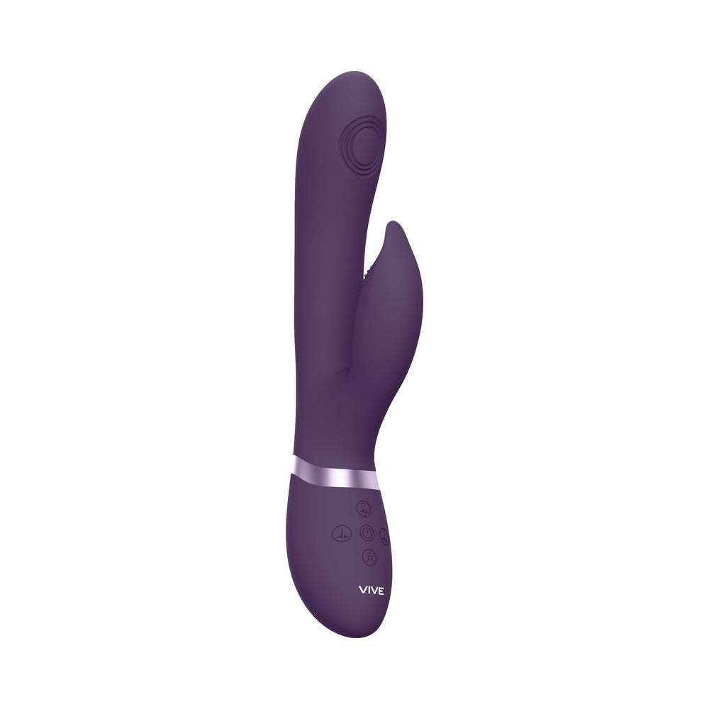 VIVE AIMI RECHARGEABLE SWINGING PULSE-WAVE SILICONE RABBIT VIBRATOR PURPLE