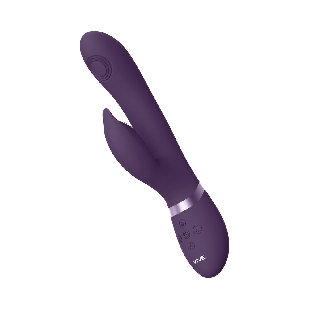 VIVE AIMI RECHARGEABLE SWINGING PULSE-WAVE SILICONE RABBIT VIBRATOR PURPLE