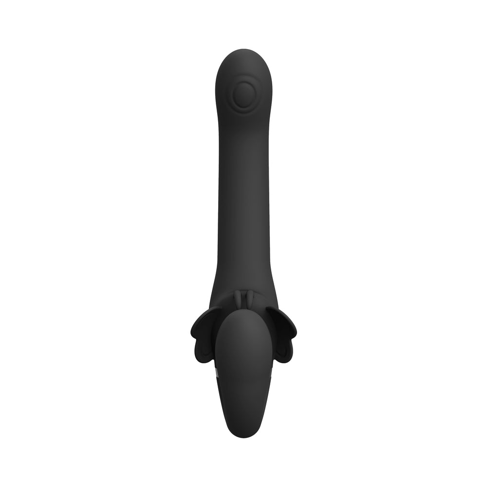 VIVE SATU RECHARGEABLE TRIPLE MOTOR PULSE-WAVE VIBRATING SILICONE STRAPLESS STRAP-ON BLACK