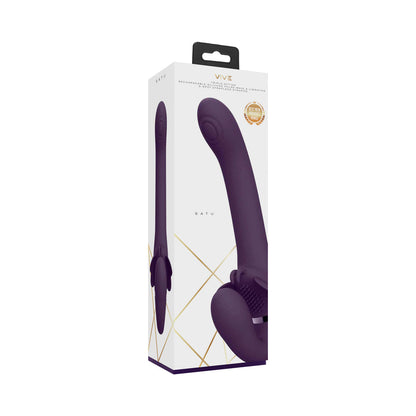 SHOTS - VIVE SATU VIBRADOR SIN TIRANTES RECARGABLE DE SILICONA ONDA PULSANTE TRIPLE MOTOR MORADO