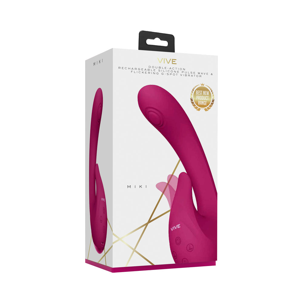VIVE MIKI RECHARGEABLE PULSE WAVE & FLICKERING DUAL STIMULATION G-SPOT VIBRATOR PINK
