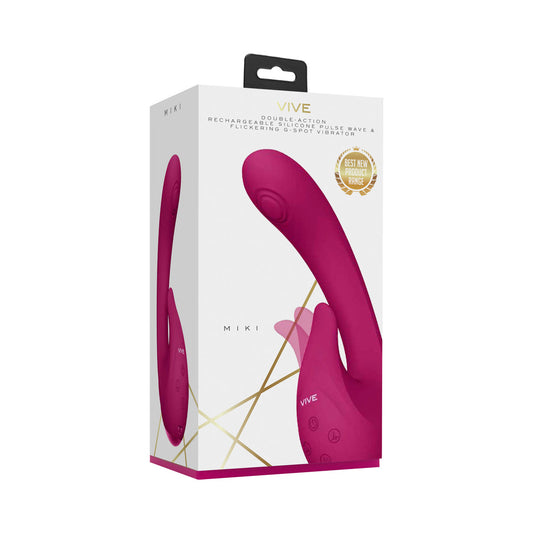 VIVE MIKI RECHARGEABLE PULSE WAVE & FLICKERING DUAL STIMULATION G-SPOT VIBRATOR PINK