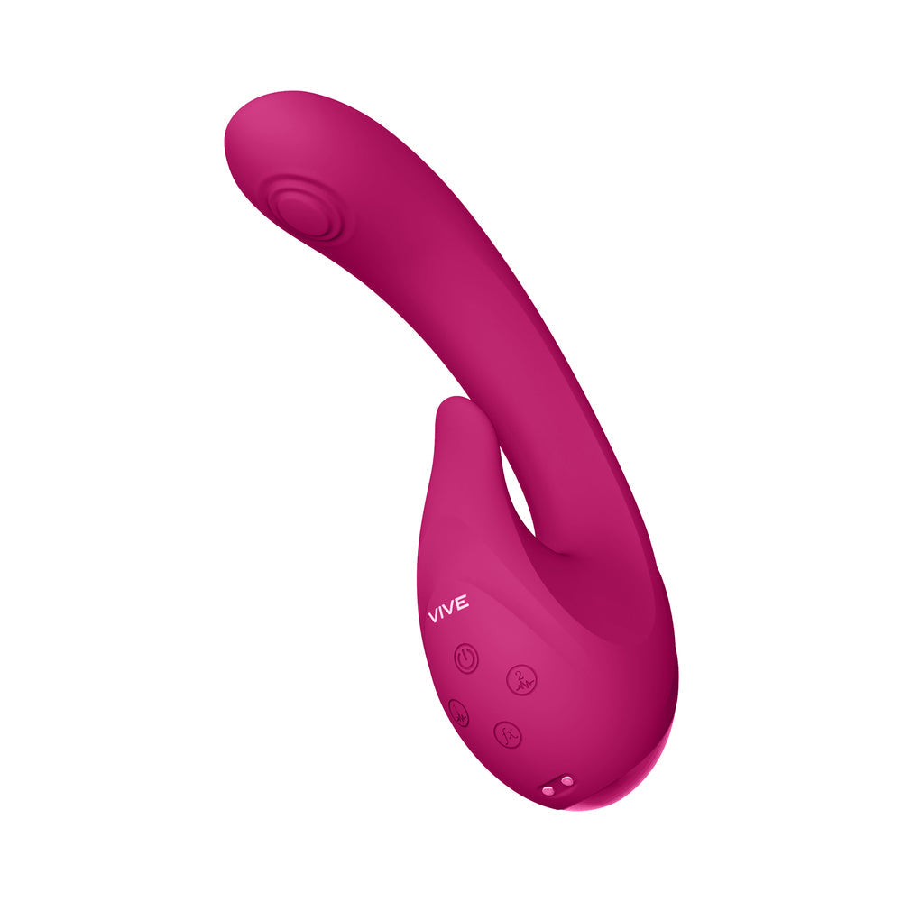 VIVE MIKI RECHARGEABLE PULSE WAVE & FLICKERING DUAL STIMULATION G-SPOT VIBRATOR PINK