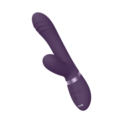 VIVE TANI RECHARGEABLE FINGER MOTION WITH PULSE-WAVE & VIBRATING SILICONE DUAL STIMULATOR PURPLE