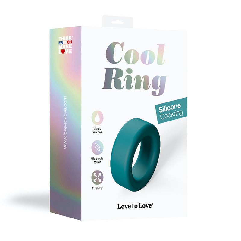 LOVELY PLANET - LOVE TO LOVE ANILLO FRESCO DE SILICONA PARA PENE AZUL PETRÓLEO