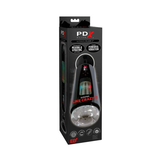 PDX ELITE ULTIMATE MILKER 2 RECHARGEABLE GYRATING SUCTION STROKER WITH HANDS-FREE SUCTION CUP
