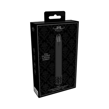 SHOTS - ROYAL GEMS SHINY RECHARGEABLE 10-SPEED BULLET VIBRATOR GUNMETAL