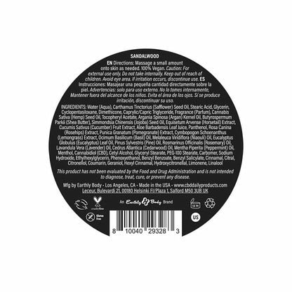 EARTHLY BODY - CBD CREAM SANDALWOOD 5 OZ.