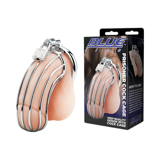 BLUE LINE PRISONER COCK CAGE SILVER