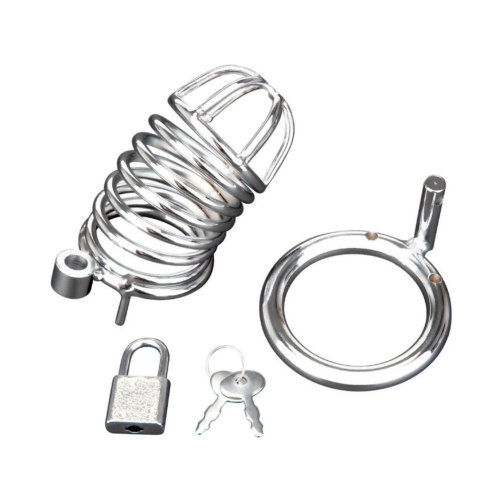 BLUE LINE DELUXE CHASTITY CAGE SILVER