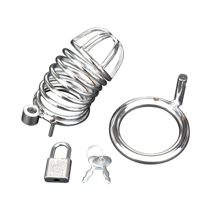 BLUE LINE DELUXE CHASTITY CAGE SILVER