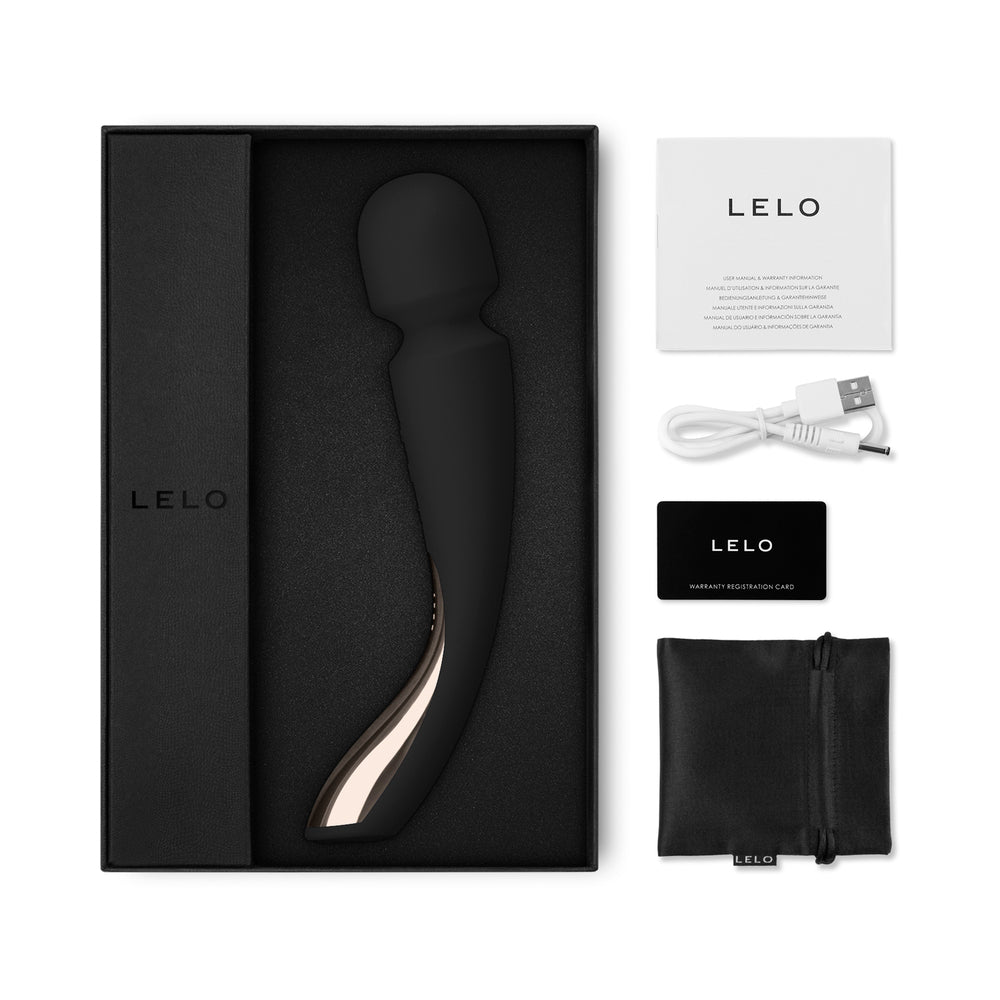 LELO SMART WAND 2 MEDIUM RECHARGEABLE WAND VIBRATOR BLACK